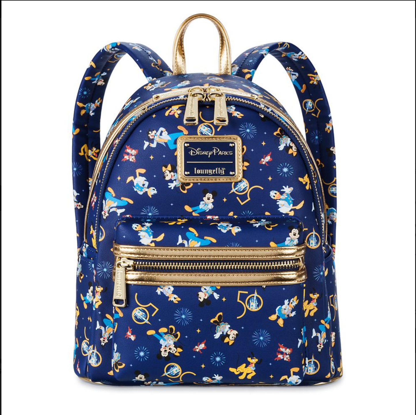 50TH ANNIVERSARY DISNEY MICKEY MOUSE AND FRIENDS LOUNGEFLY MINI BACKPACK